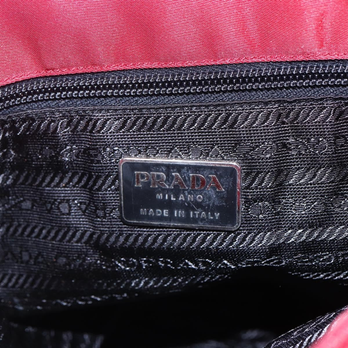 Prada Vintage Tote Tessuto Red Nylon Tote Bag Bag (Pre-Owned)
