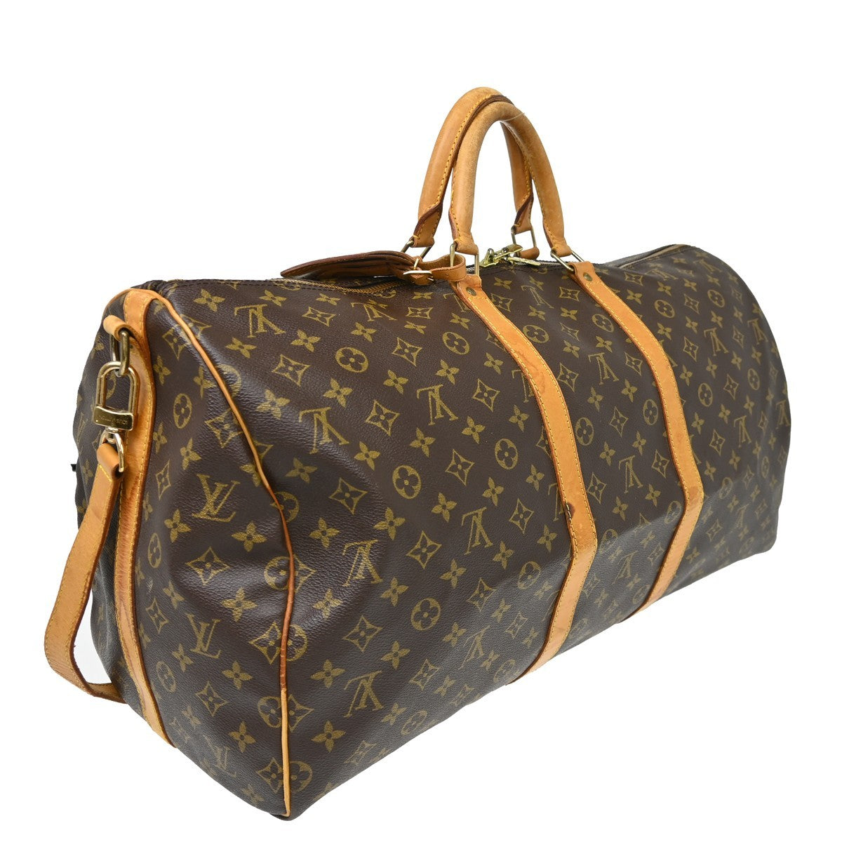 Louis Vuitton Keepall Bandouliere Bag Monogram Canvas Brown Canvas Travel Bag Bag (Pre-Owned)