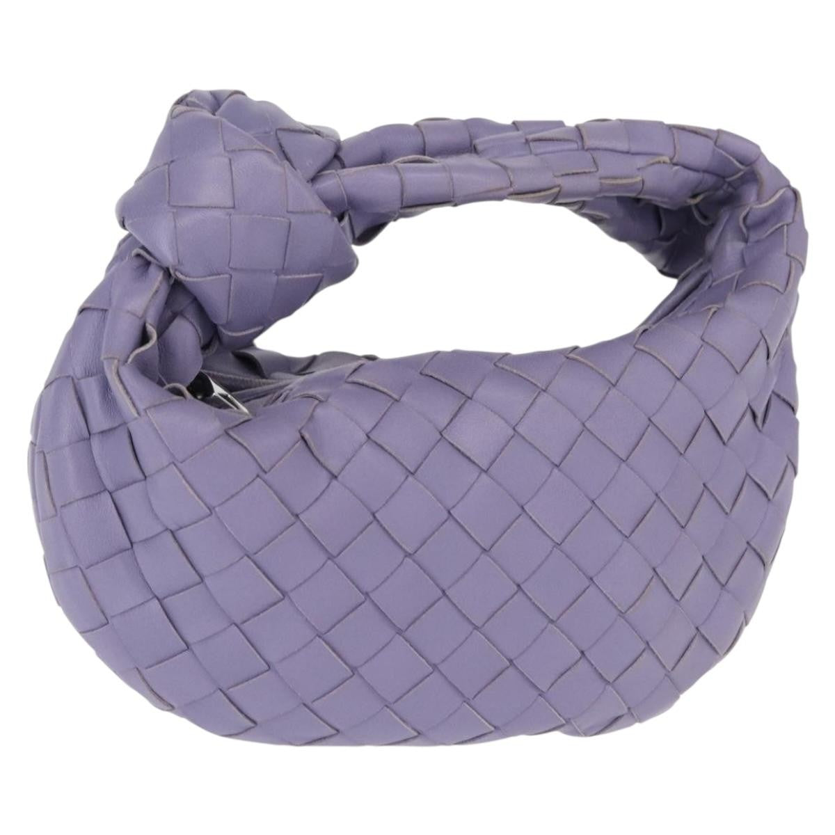 Bottega Veneta Bv Jodie Hobo Intrecciato Nappa Purple Leather Handbag (Pre-Owned)