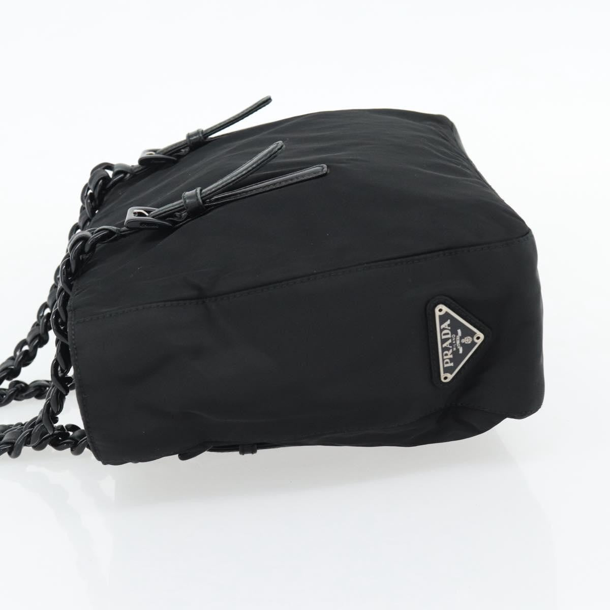 Prada Shoulder Bag Nylon Black Black Nylon Shoulder Bag Bag (Pre-Owned)