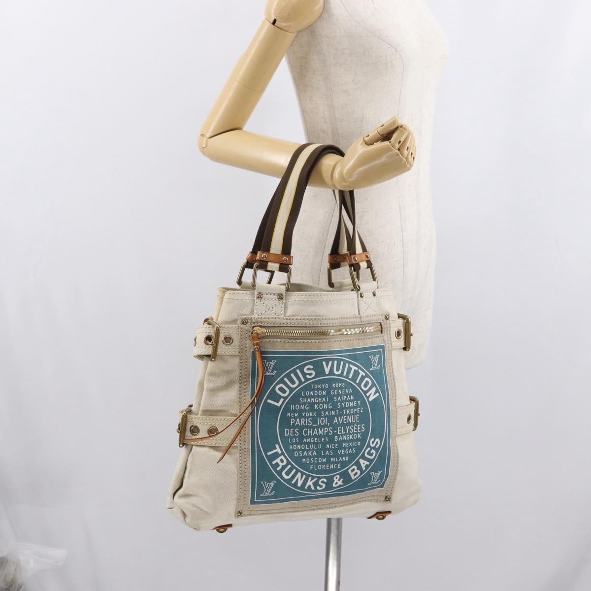 Louis Vuitton Globe Shopper Tote Canvas Beige Canvas Tote Bag Bag (Pre-Owned)