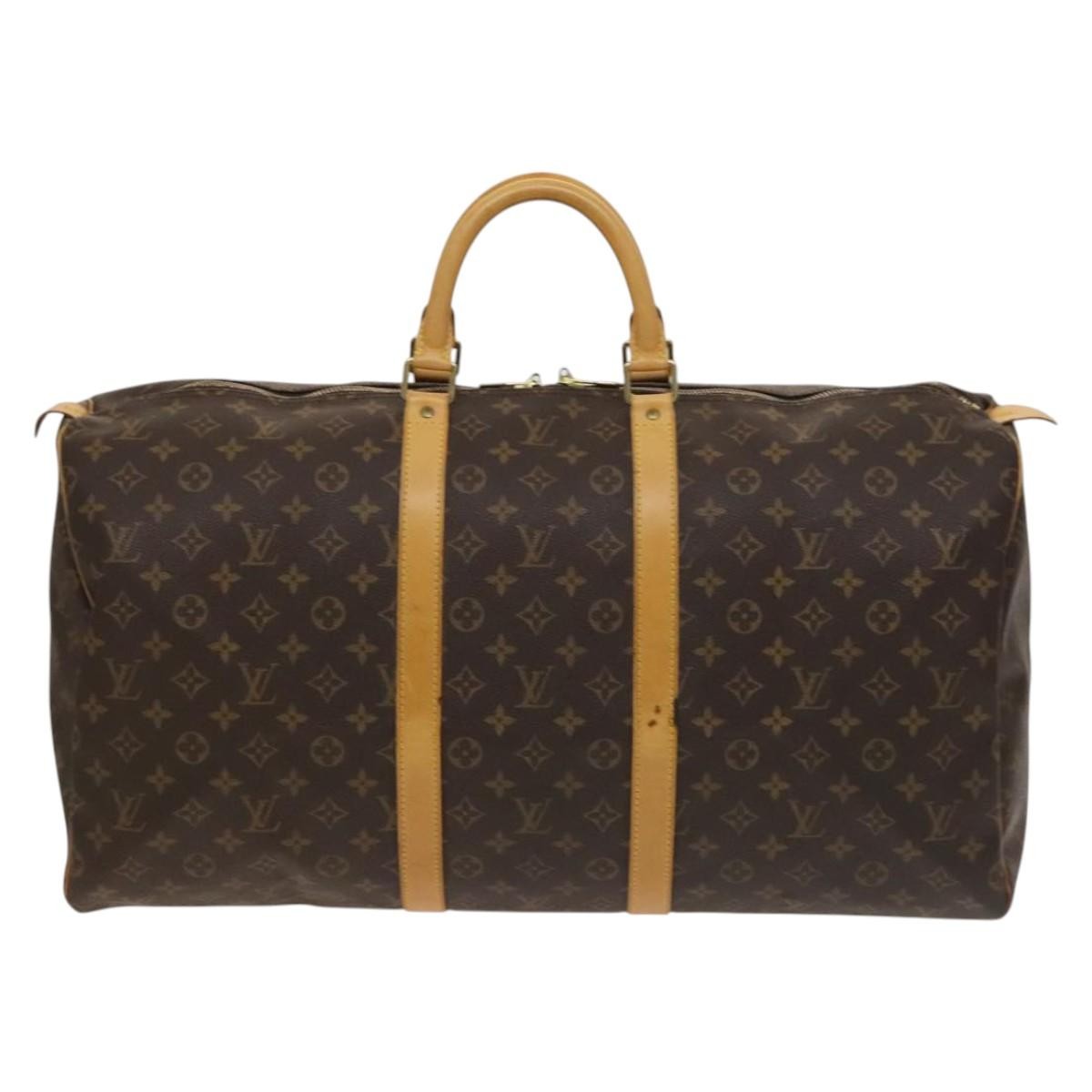 Louis Vuitton Keepall Bag Monogram Canvas Brown Canvas Travel Bag Bag (Pre-Owned)