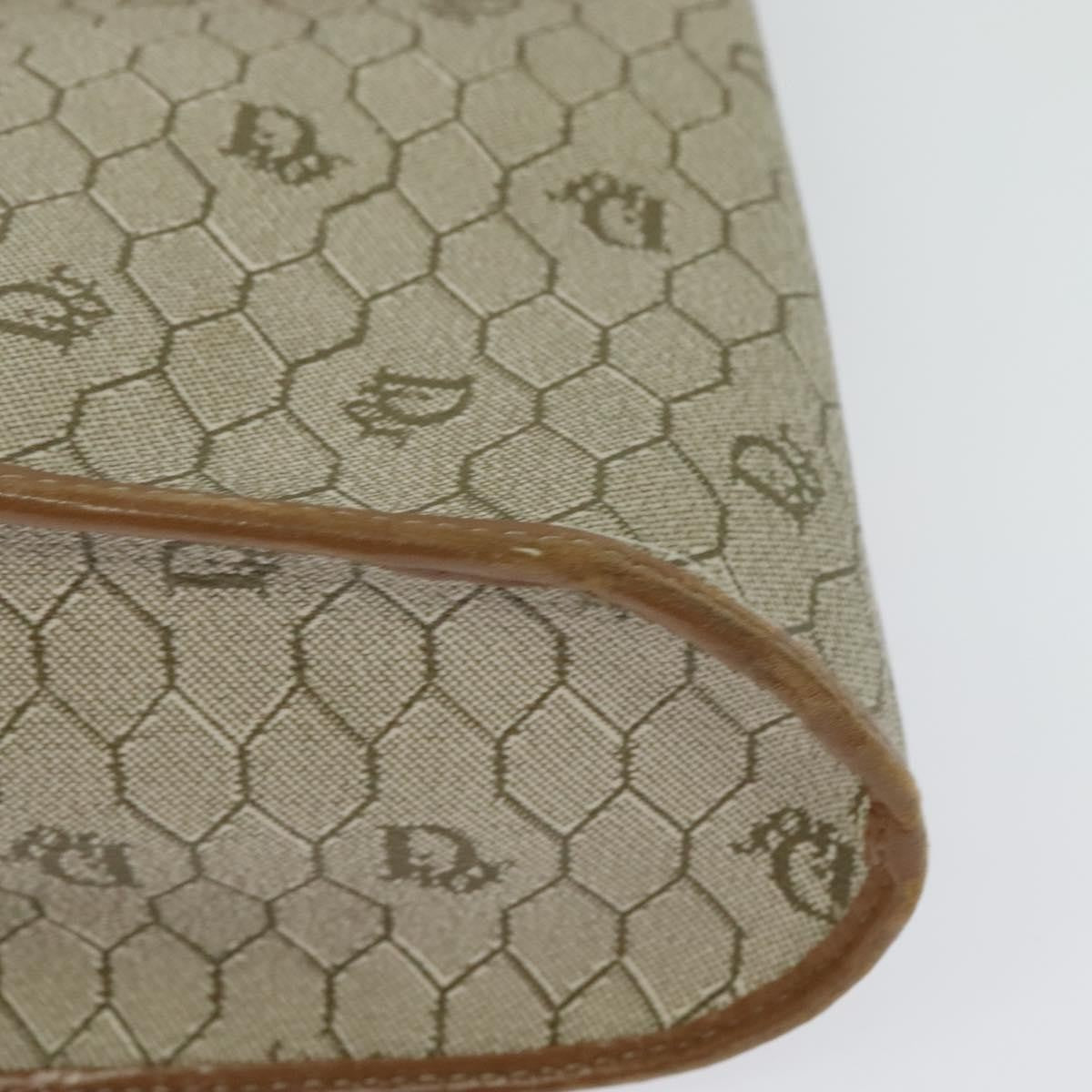 Christian Dior Vintage Honeycomb Shoulder Bag Canvas And Leather Beige Canvas Bag (Pre-Owned)