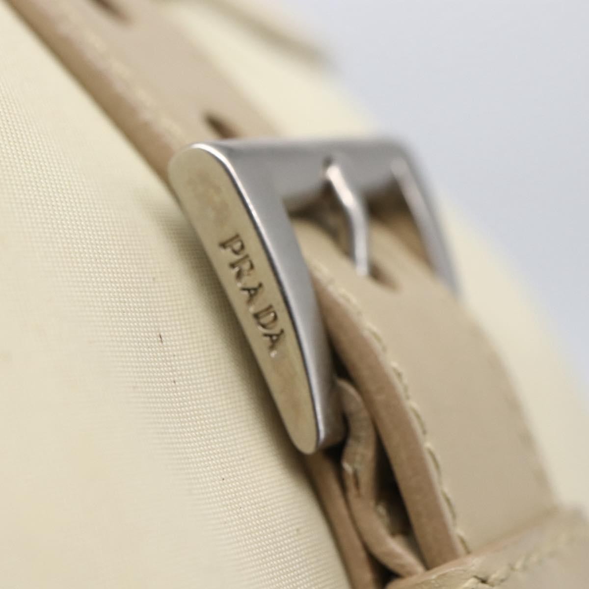 Prada Buckle Messenger Bag Tessuto Beige Nylon Shoulder Bag Bag (Pre-Owned)