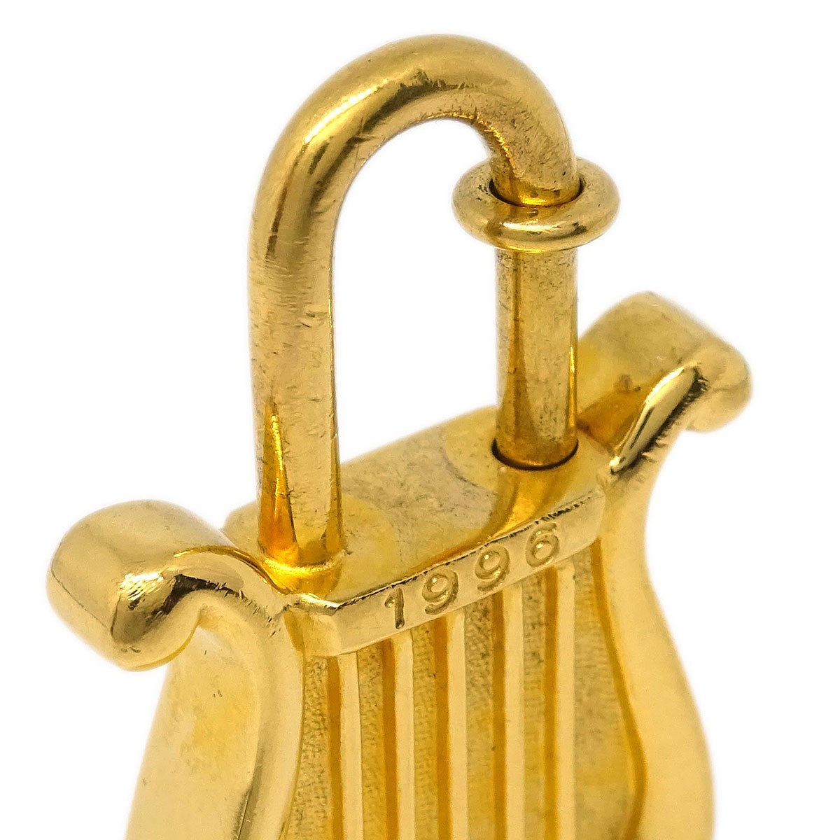 Hermes Harp Cadena Padlock 1996 Limited Metal Design Gold Gold_Plated Charms And Keychains Accessory (Pre-Owned)