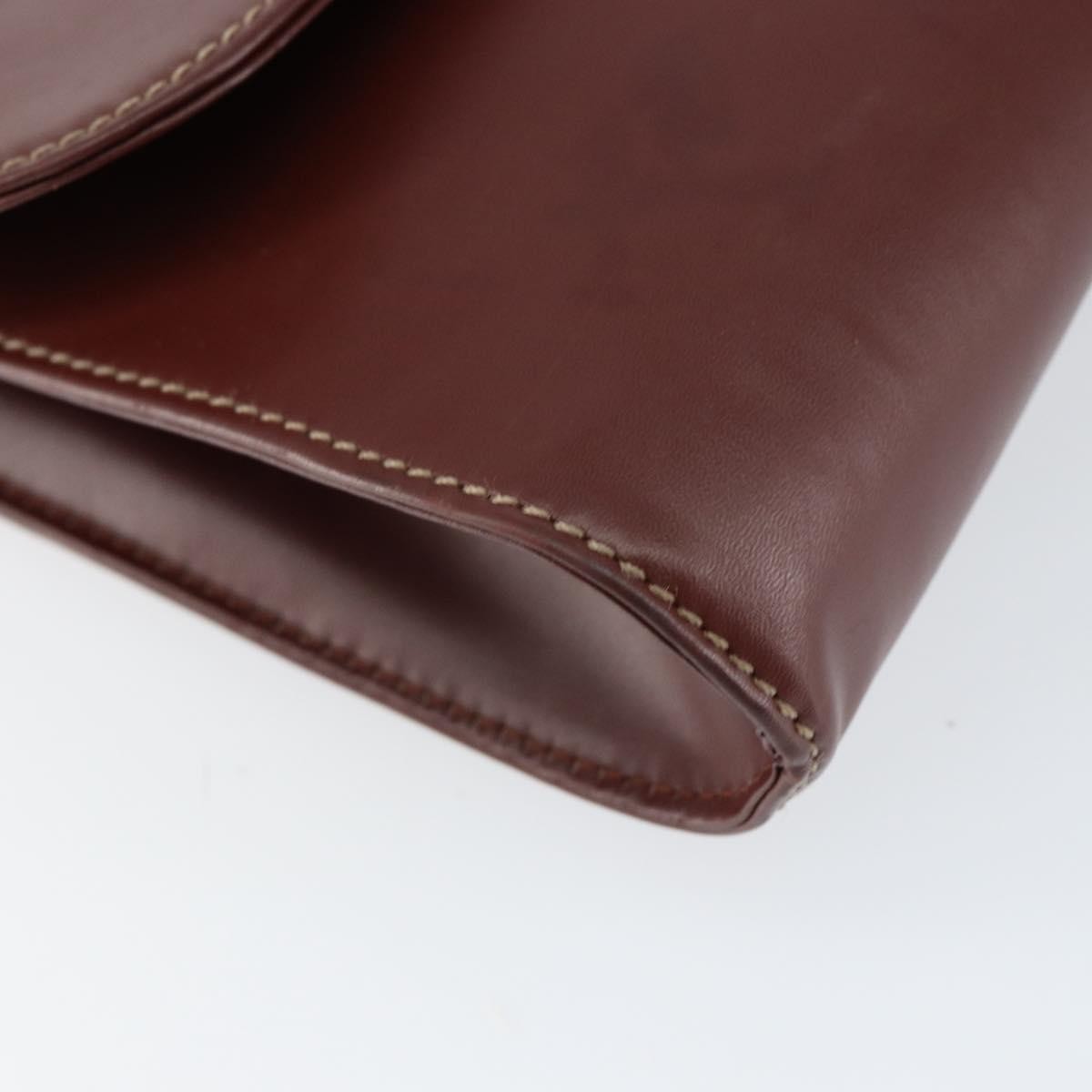 Cartier Must De Cartier Clutch Bag Leather Burgundy Leather Clutche & Pouche Bag (Pre-Owned)