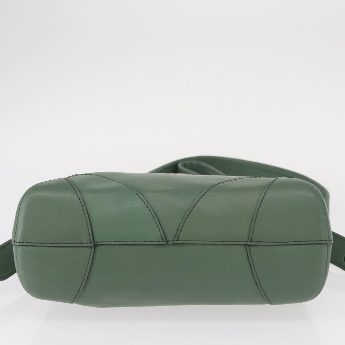 Chloe Vintage Flap Shoulder Bag Leather Green Leather Shoulder Bag Bag (Pre-Owned)