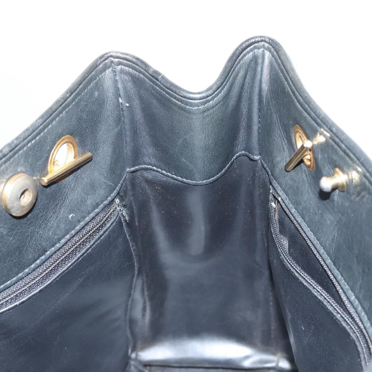 Chanel Chain Shoulder Bag Leather Black Leather Shoulder Bag Bag (Pre-Owned)