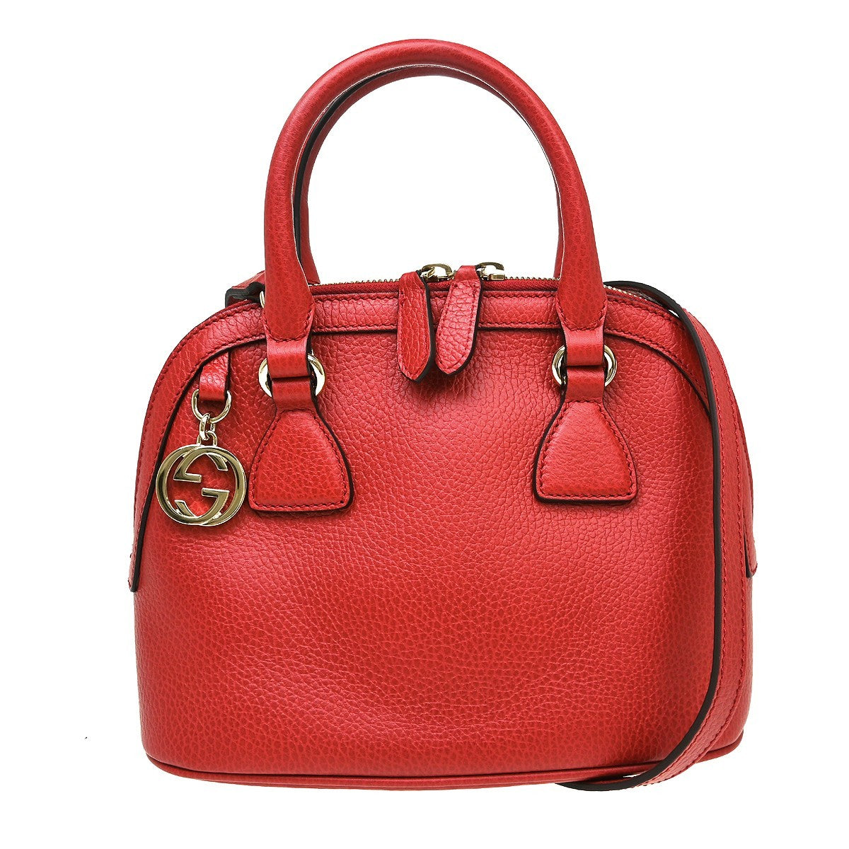 Gucci Guccissima Shoulder Bag Red Leather Shoulder Bag Bag (Pre-Owned)
