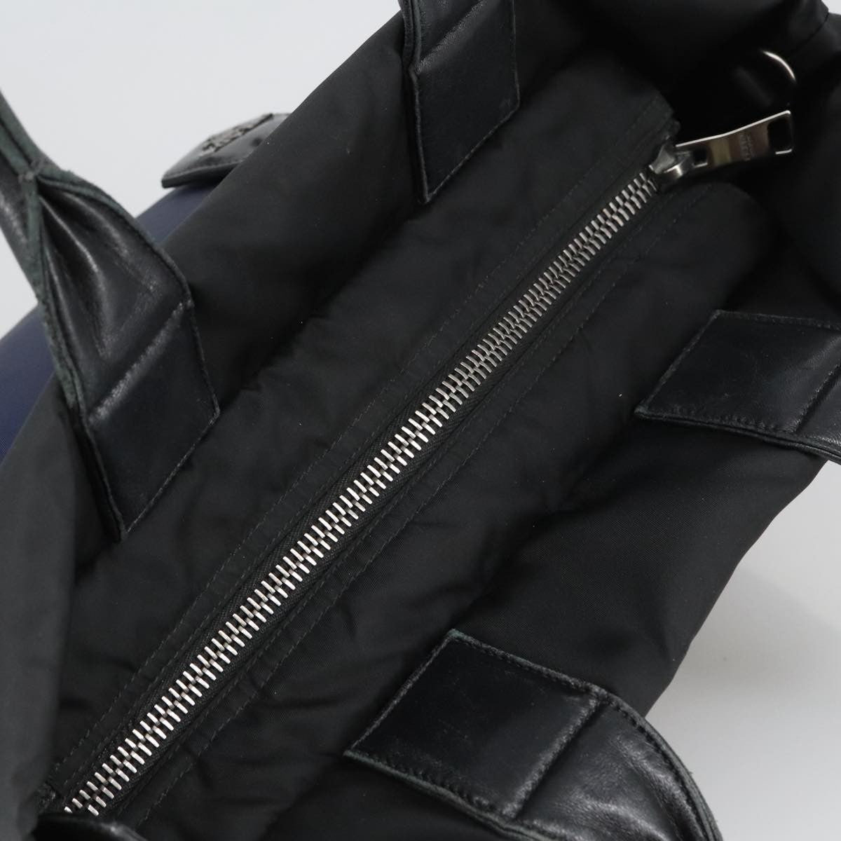 Prada Convertible Double Tote Tessuto Navy Nylon Bag (Pre-Owned)