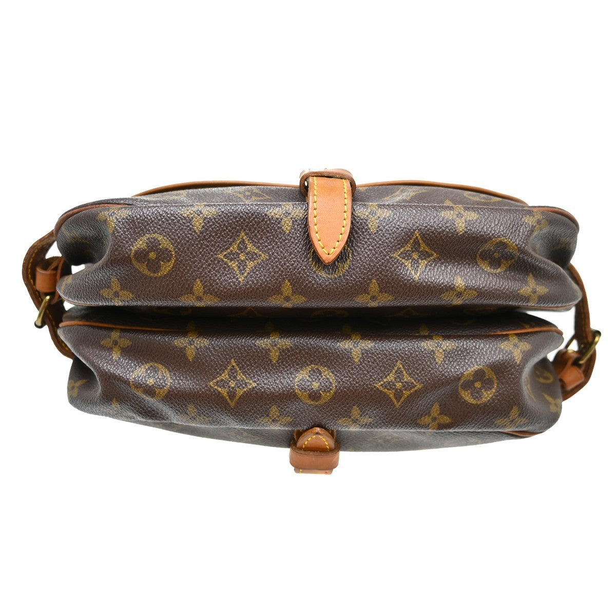 Louis Vuitton Saumur Handbag Monogram Canvas Brown Canvas Shoulder Bag Bag (Pre-Owned)