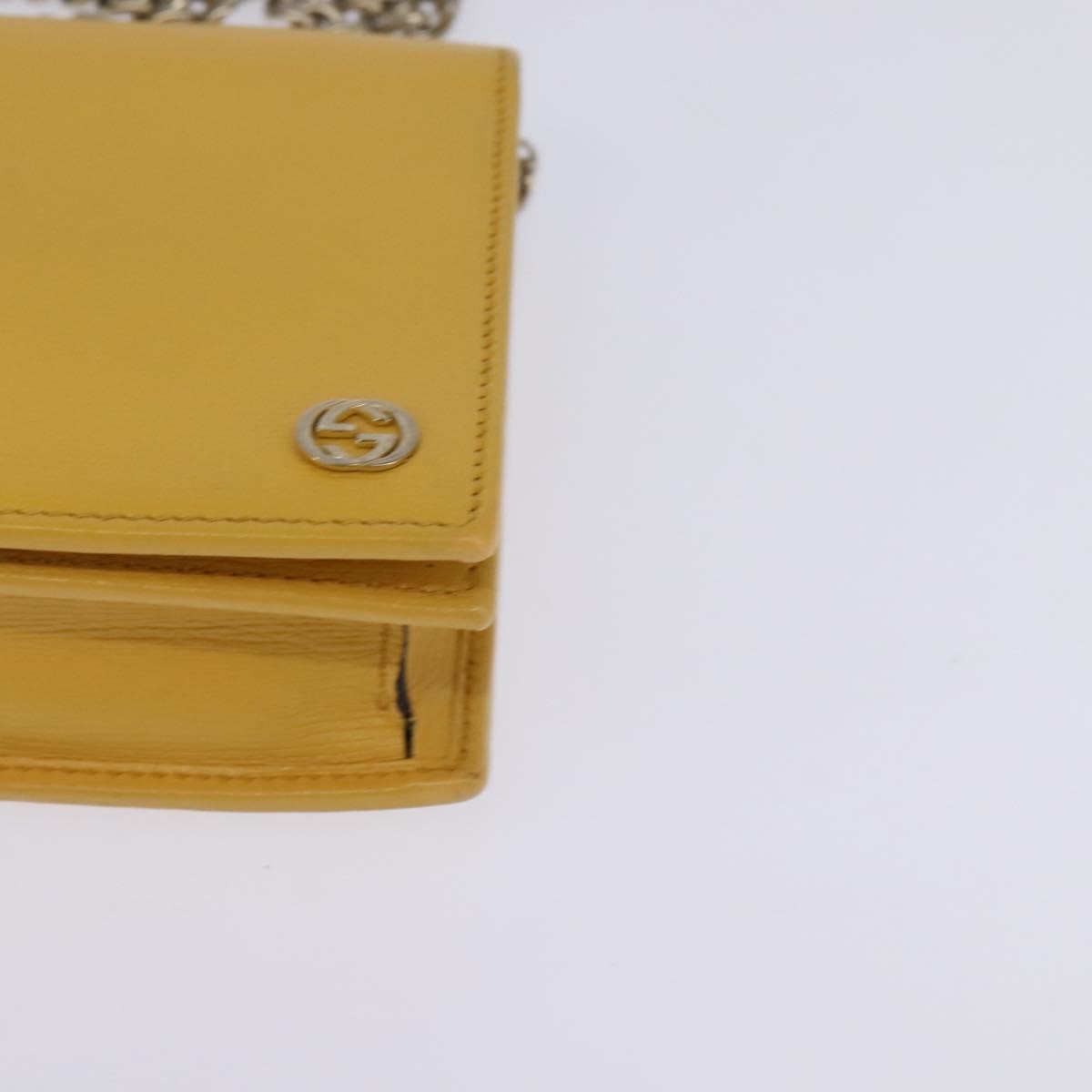 Gucci Betty Chain Wallet Leather Yellow Leather Clutche & Pouche Bag (Pre-Owned)