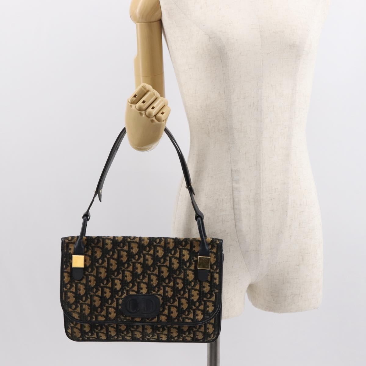Christian Dior Vintage Trotter Shoulder Bag Canvas Navy Canvas Shoulder Bag Bag (Pre-Owned)