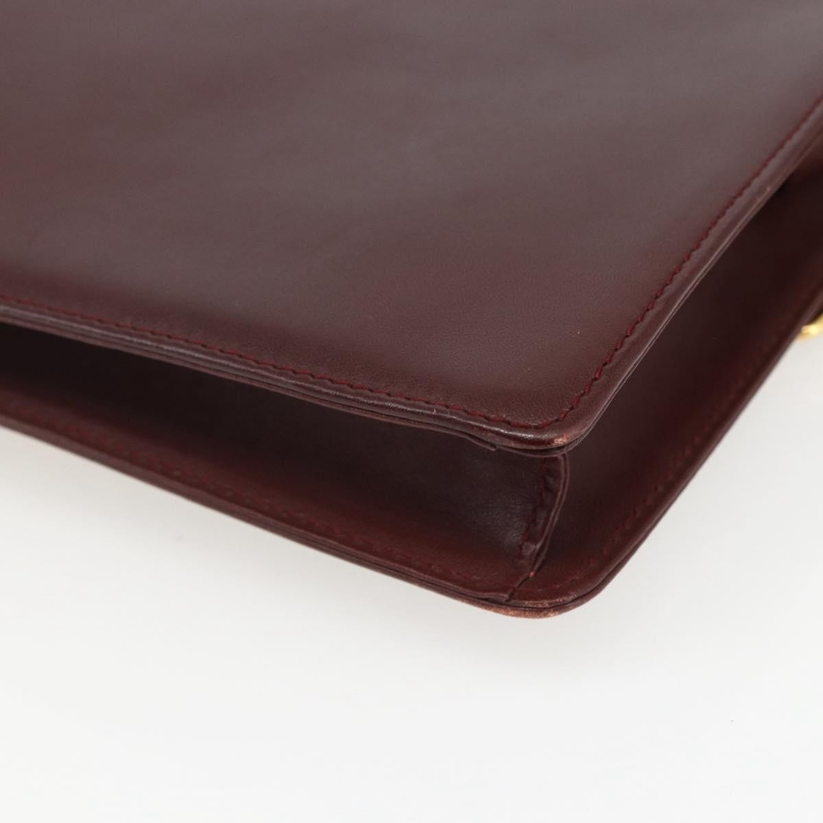 Cartier Must De Cartier Shoulder Bag Leather Burgundy Leather Shoulder Bag Bag (Pre-Owned)