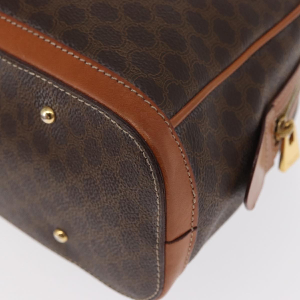 Celine Vintage Macadam Handbag Canvas And Leather Brown Canvas Handbag (Pre-Owned)