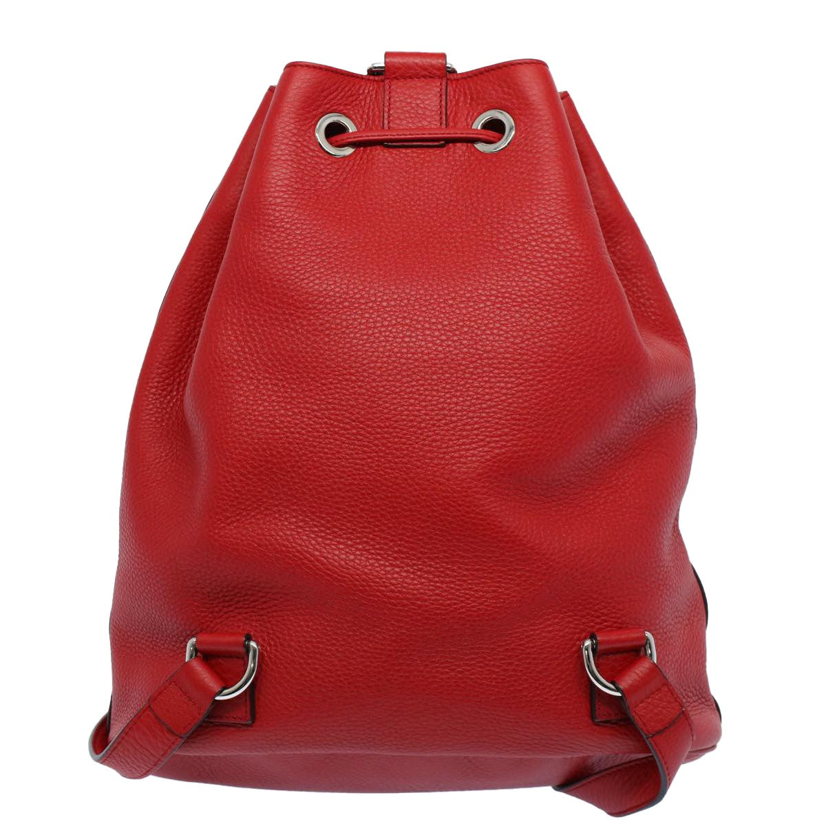 Gucci Soho Drawstring Backpack Leather Red Leather Backpack Bag (Pre-Owned)