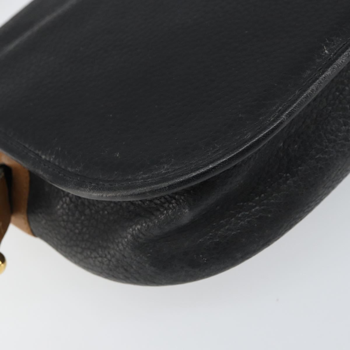 Christian Dior Vintage Shoulder Bag Leather Black Leather Shoulder Bag Bag (Pre-Owned)