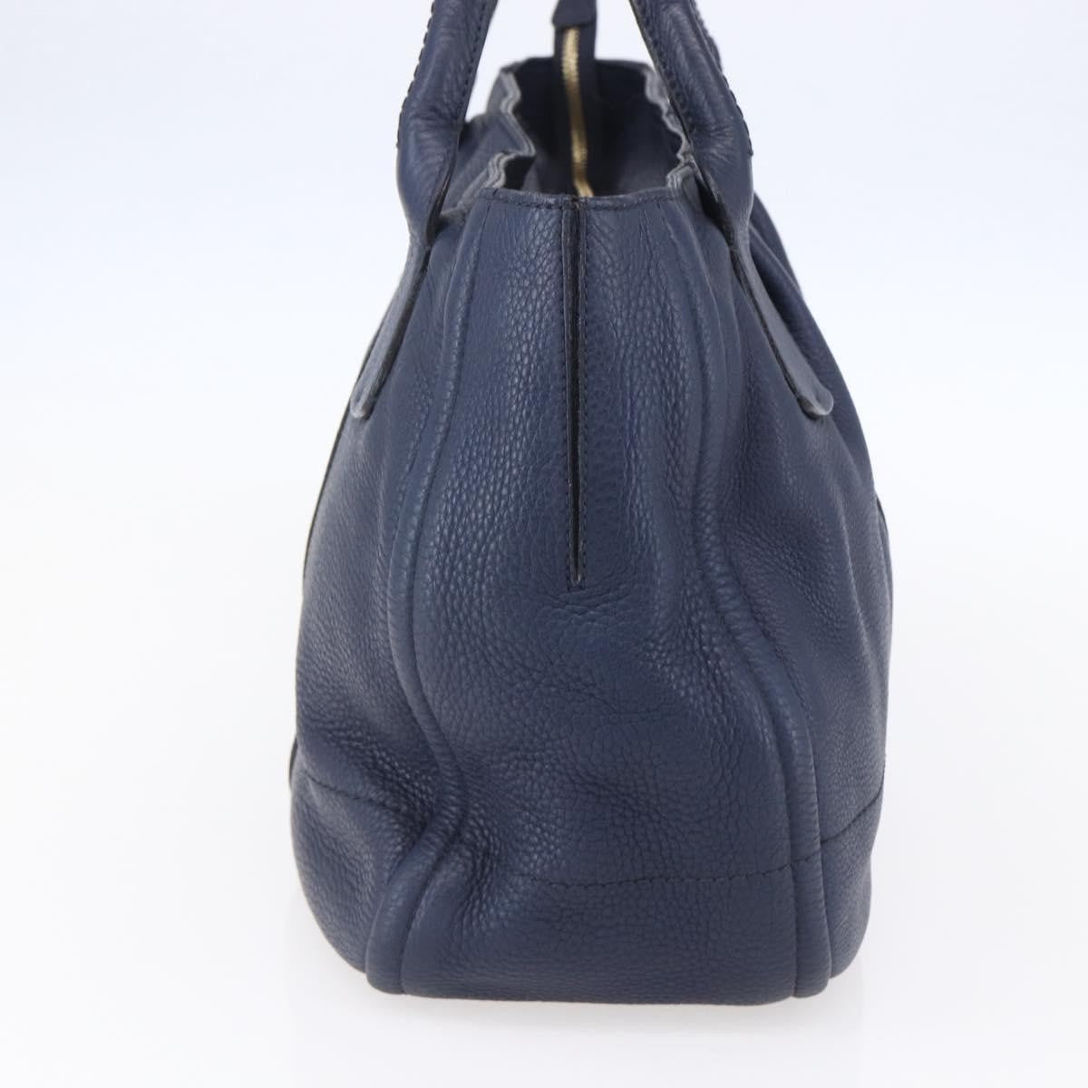 Salvatore Ferragamo Izzie Gancini Embossed Tote Soft Calf Blue Leather Tote Bag Bag (Pre-Owned)