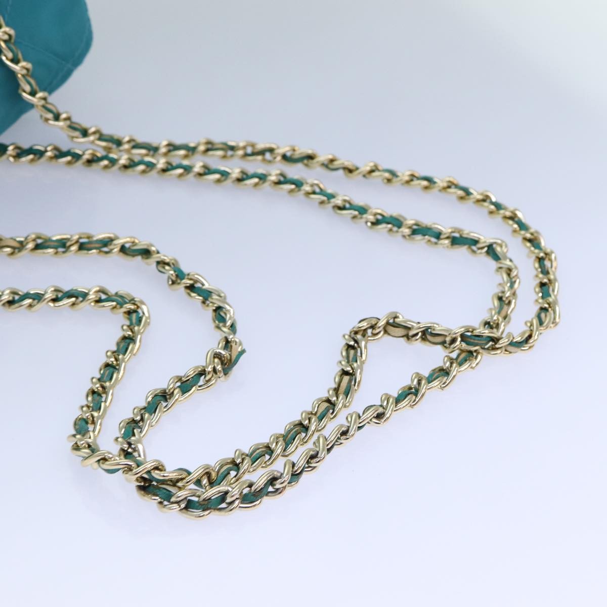 Prada Chain Shoulder Bag Tessuto Blue Nylon Shoulder Bag Bag (Pre-Owned)