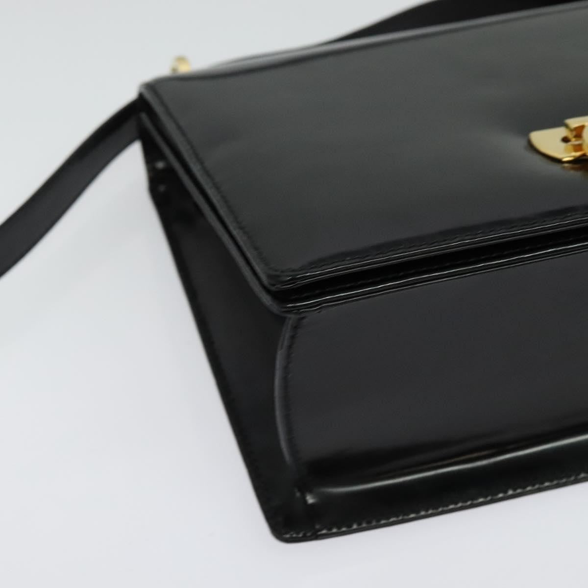 Salvatore Ferragamo Gancini Shoulder Bag Patent Leather Black Patent_Leather Shoulder Bag Bag (Pre-Owned)
