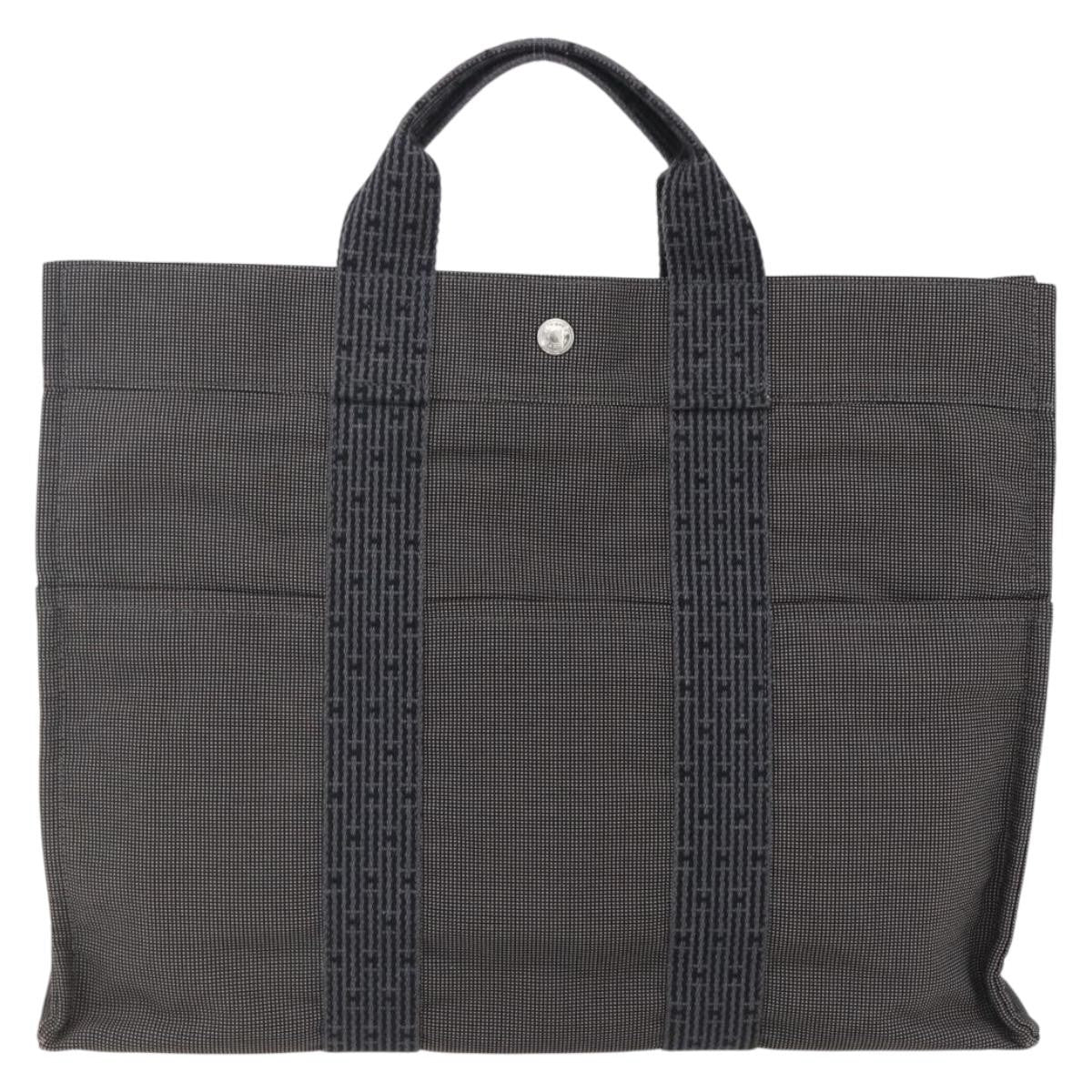 Hermes Fourre-Tout Herline Canvas Gray Canvas Tote Bag Bag (Pre-Owned)