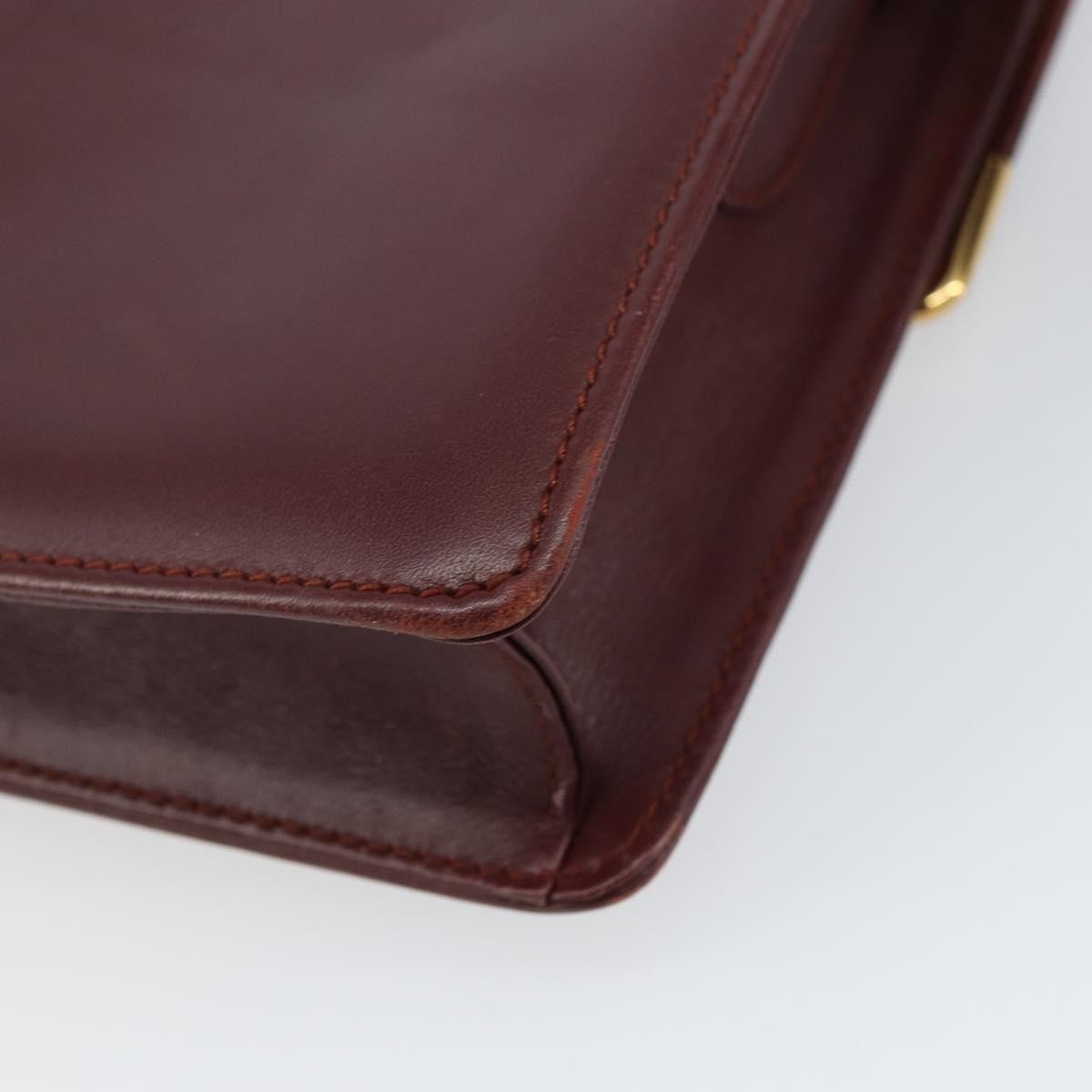 Cartier Must De Cartier Shoulder Bag Leather Burgundy Leather Shoulder Bag Bag (Pre-Owned)