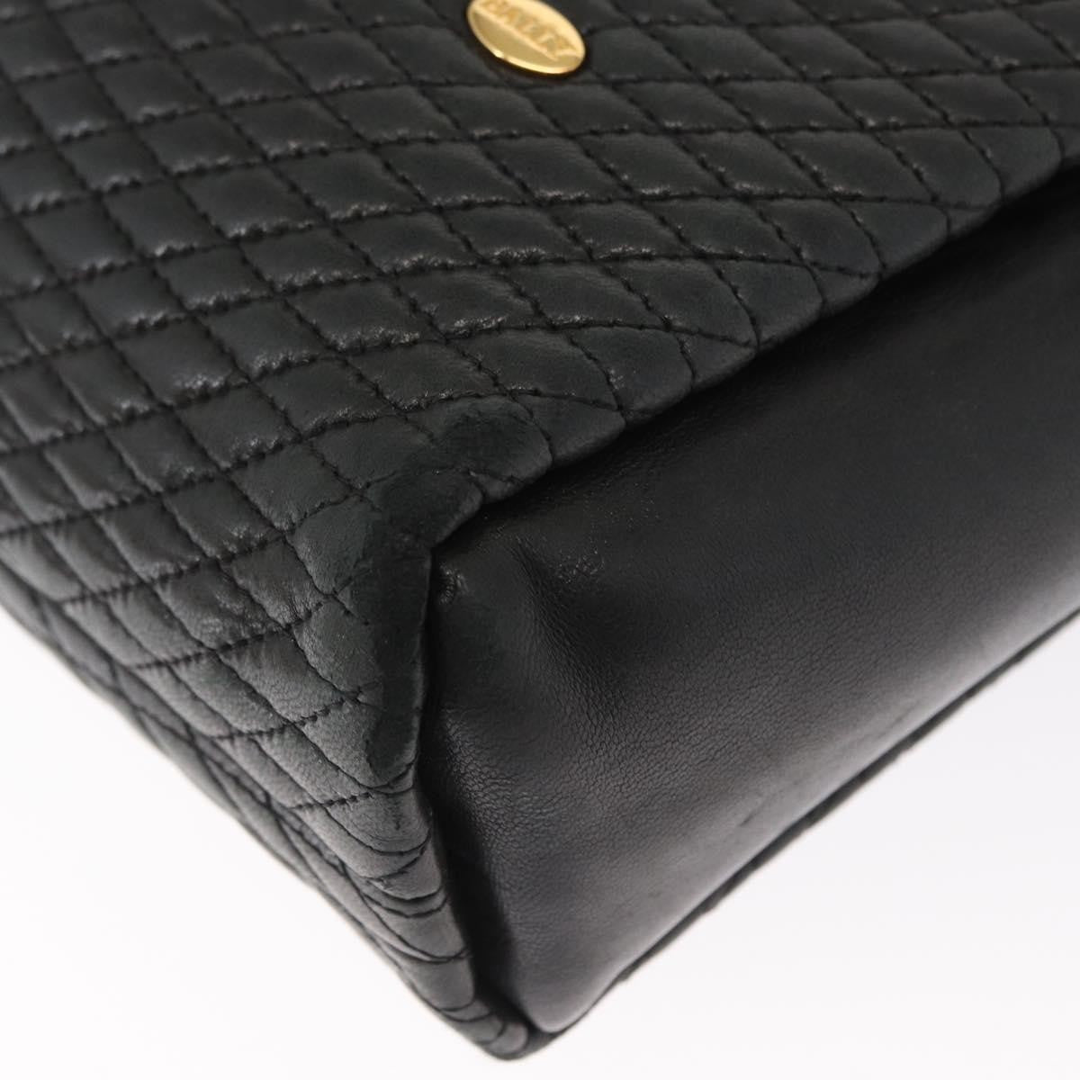 Bally Vintage Chain Shoulder Bag Quilted Leather Navy Leather Shoulder Bag Bag (Pre-Owned)