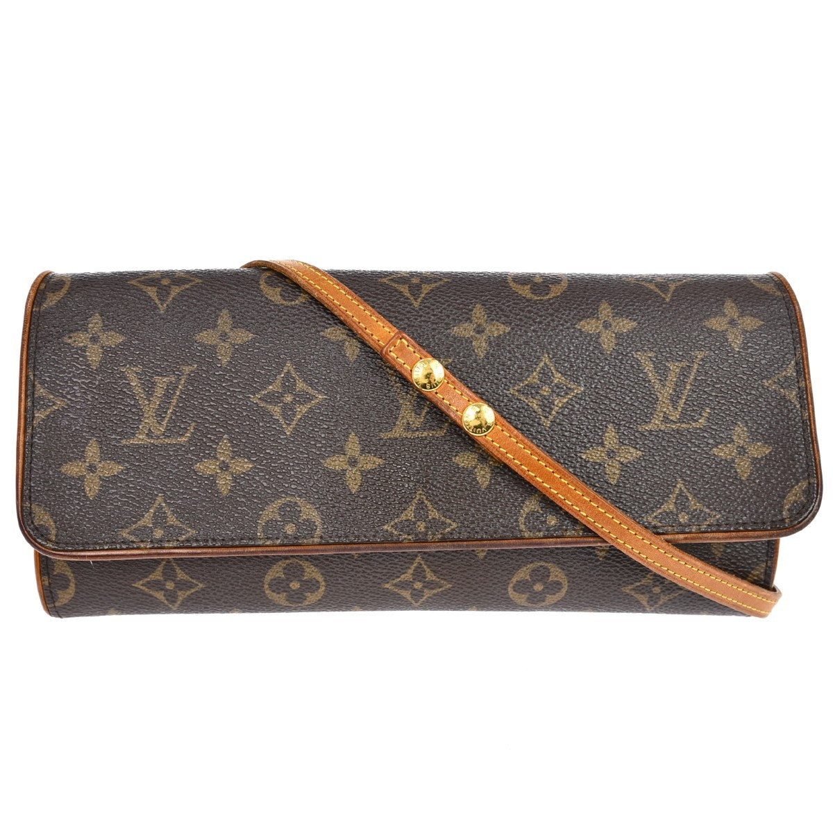 Louis Vuitton Twin Handbag Monogram Canvas Brown Canvas Clutche & Pouche Bag (Pre-Owned)