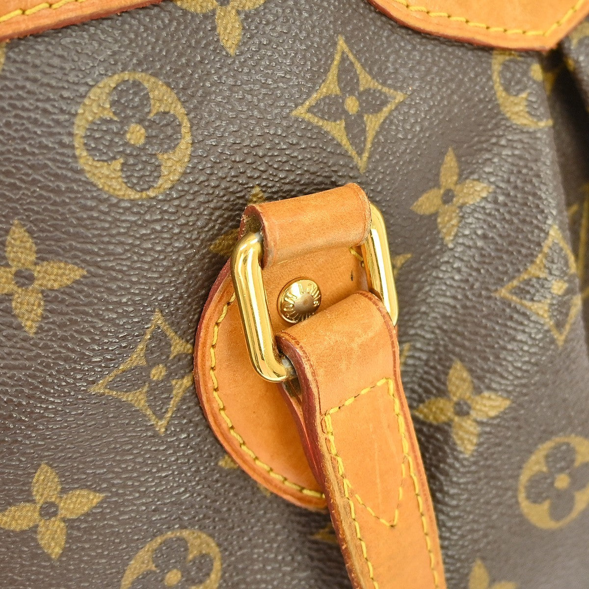 Louis Vuitton Palermo Handbag Monogram Canvas Brown Canvas Tote Bag Bag (Pre-Owned)