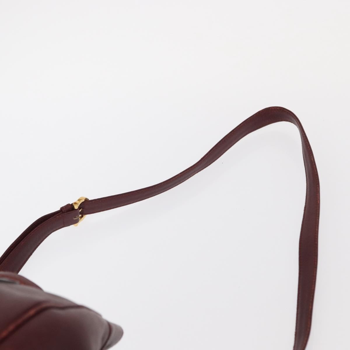 Cartier Must De Cartier Bag Leather Burgundy Leather Shoulder Bag Bag (Pre-Owned)