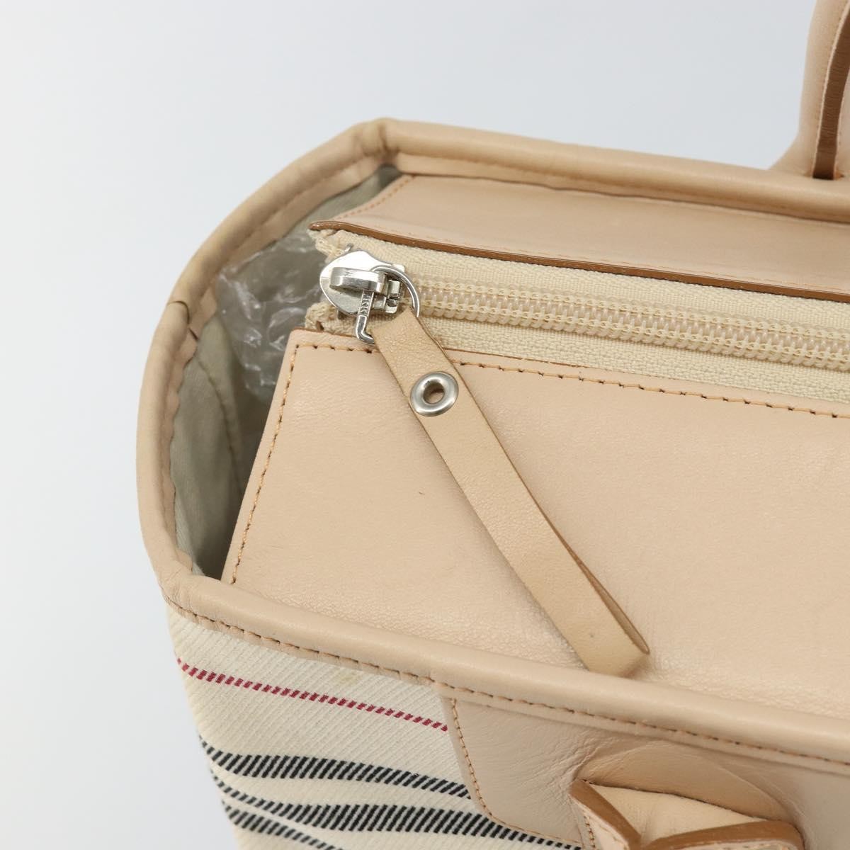 Burberry Nova Check Tote Canvas And Leather Beige Canvas Tote Bag Bag (Pre-Owned)