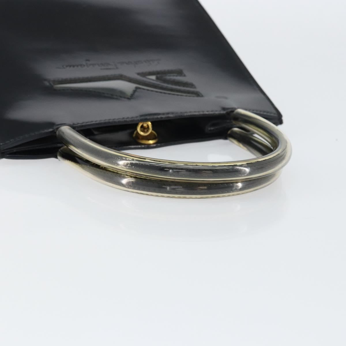 Salvatore Ferragamo Vintage Handbag Patent Leather Black Patent_Leather Handbag (Pre-Owned)