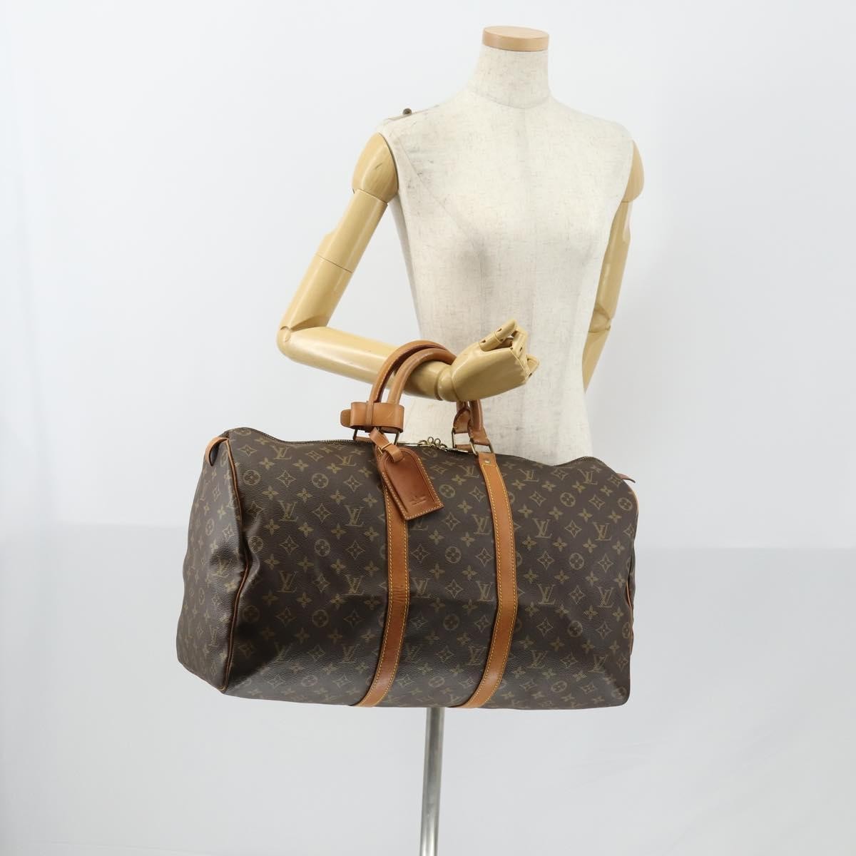 Louis Vuitton Keepall Bag Monogram Canvas Brown Canvas Travel Bag Bag (Pre-Owned)