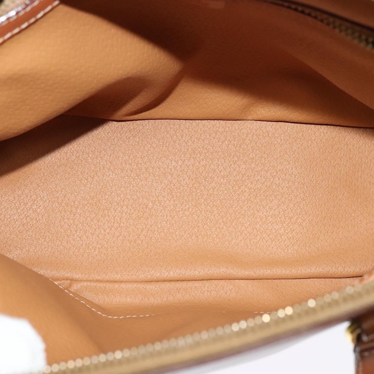 Celine Vintage Macadam Handbag Canvas Beige Canvas Handbag (Pre-Owned)