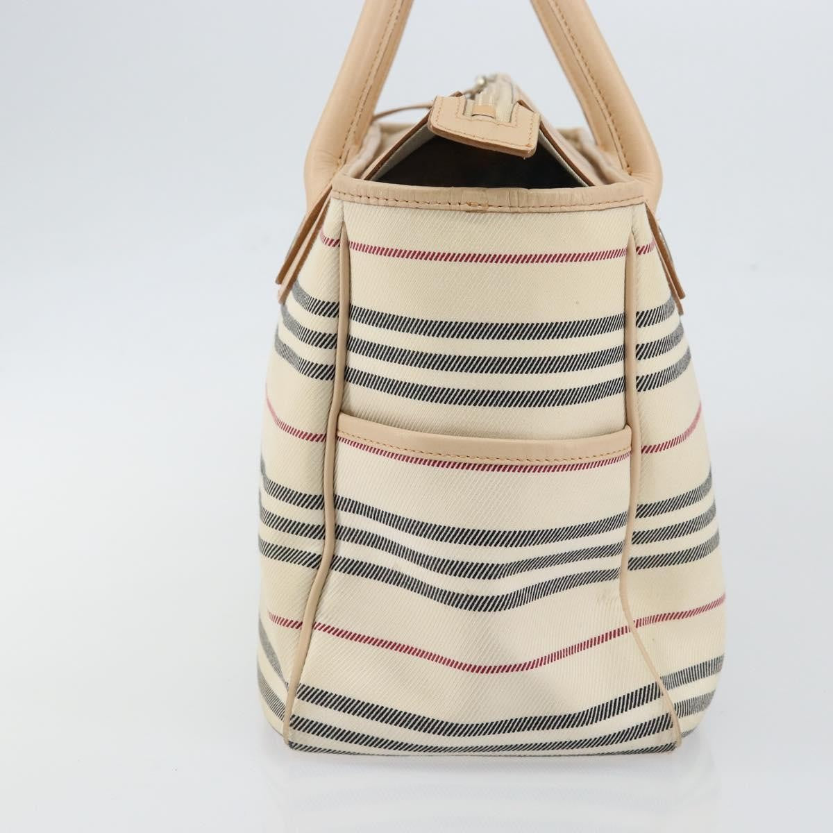 Burberry Nova Check Tote Canvas And Leather Beige Canvas Tote Bag Bag (Pre-Owned)
