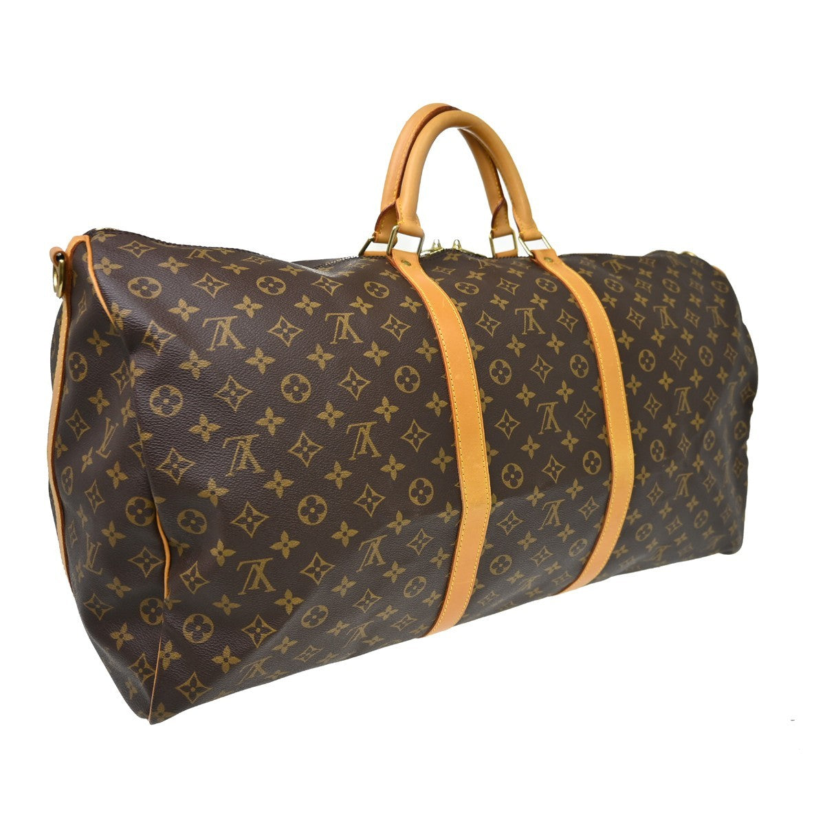 Louis Vuitton Keepall Bandouliere Bag Monogram Canvas Brown Canvas Travel Bag Bag (Pre-Owned)