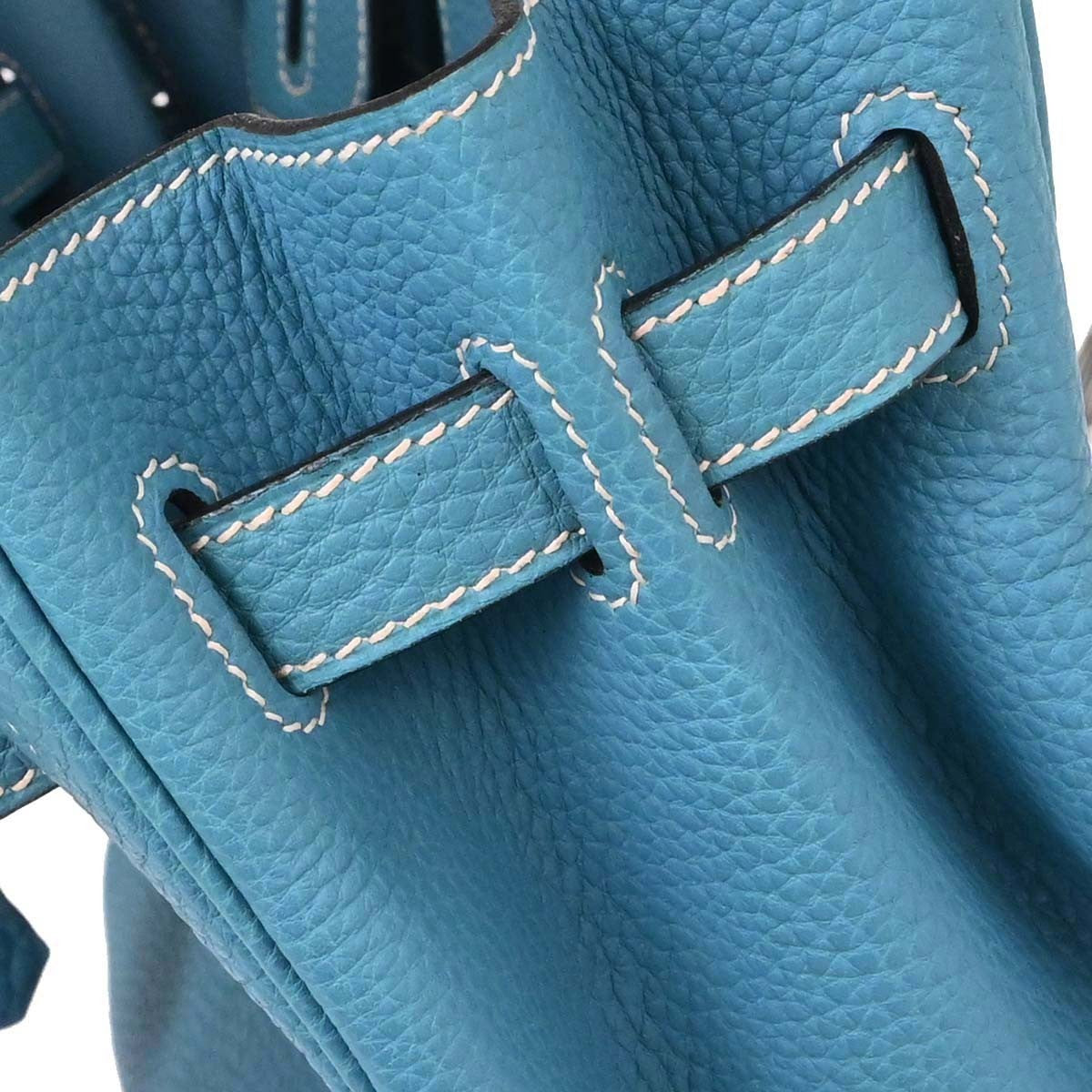 Hermes Touch Birkin Bag Blue Togo With Blue Matte Alligator And Gold Hardware Blue Leather Handbag (Pre-Owned)