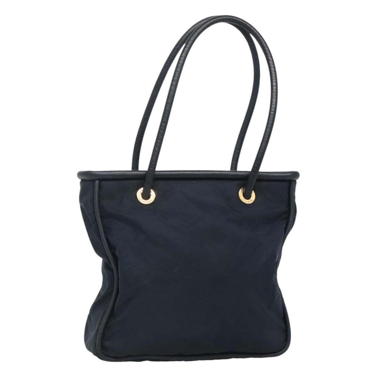 Celine Circle Logo Handbag Nylon Navy Nylon Tote Bag Bag (Pre-Owned)