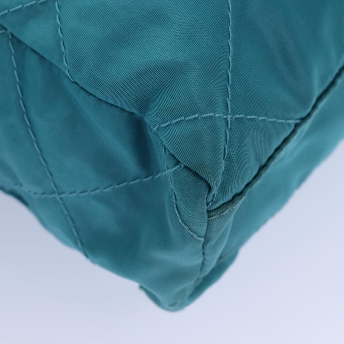 Prada Chain Shoulder Bag Tessuto Blue Nylon Shoulder Bag Bag (Pre-Owned)