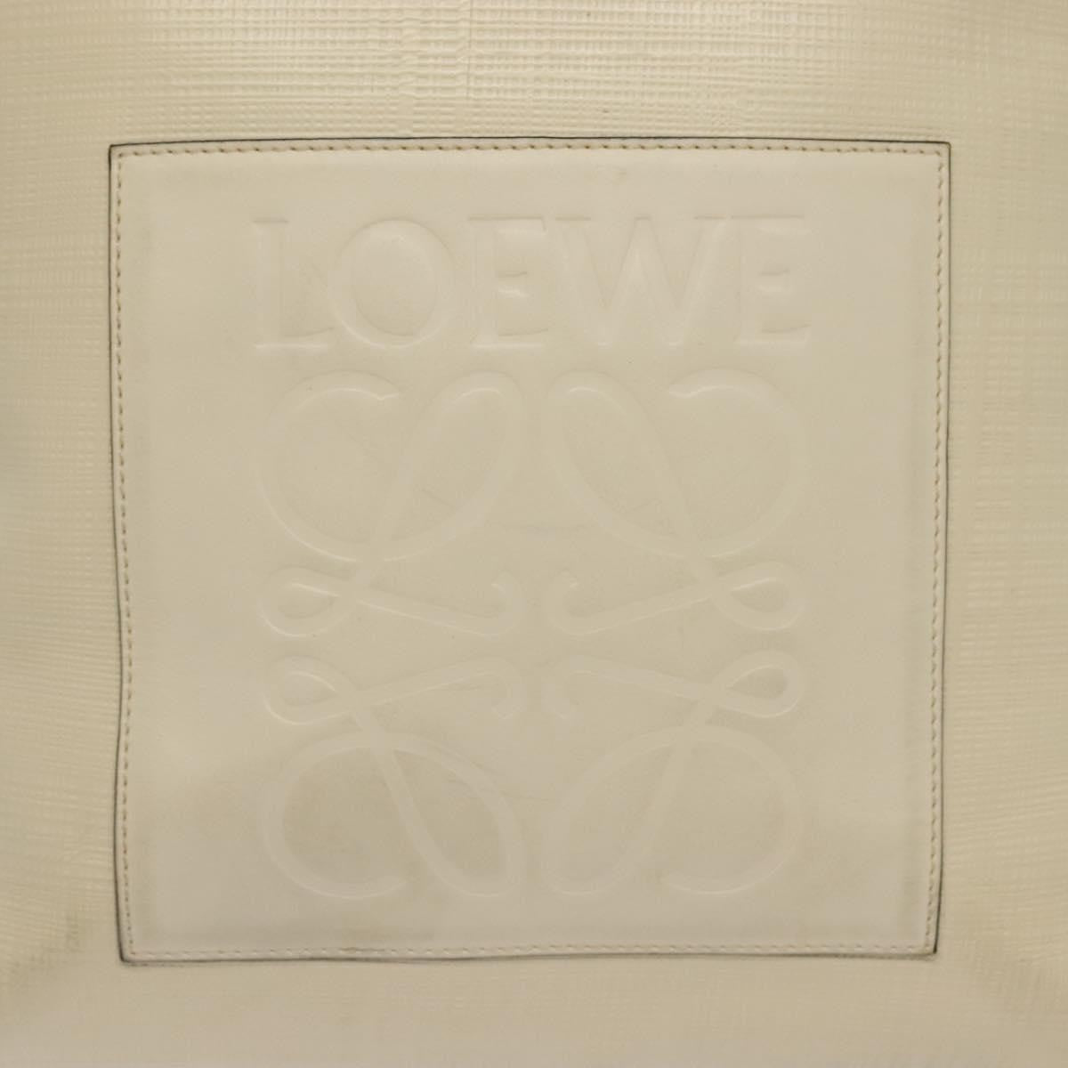 Loewe Shopper Tote Leather Ecru Leather Tote Bag Bag (Pre-Owned)