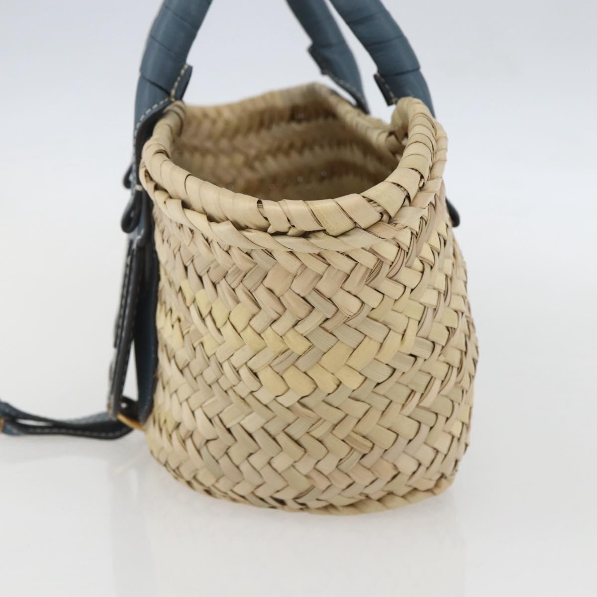 Chloe Marcie Basket Bag Raffia Beige Wicker Tote Bag Bag (Pre-Owned)