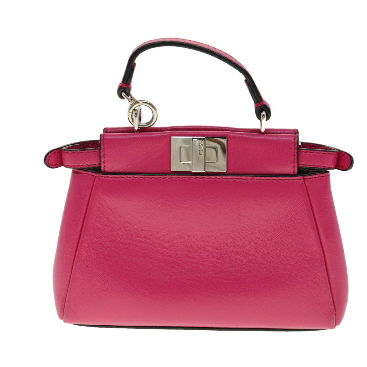 Fendi Peekaboo Bag Leather Pink Leather Handbag (Pre-Owned)