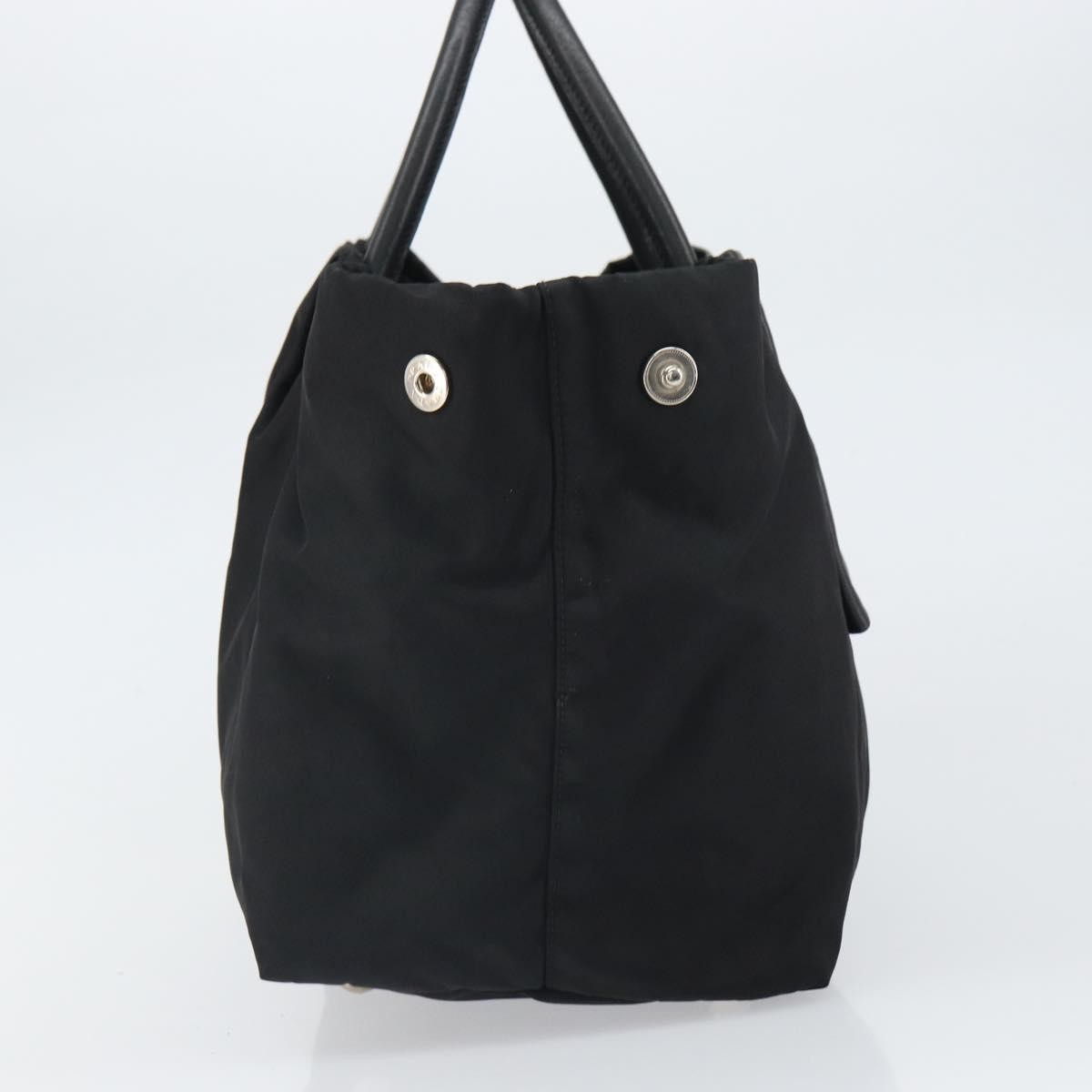 Prada Bow Tote Tessuto With Leather Black Nylon Tote Bag Bag (Pre-Owned)