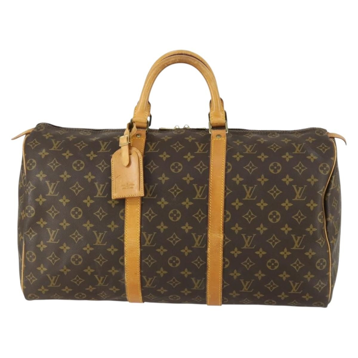 Louis Vuitton Keepall Bag Monogram Canvas Brown Canvas Travel Bag Bag (Pre-Owned)