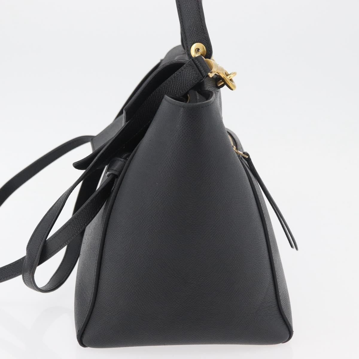 Celine Belt Bag Textured Leather Black Leather Handbag (Pre-Owned)