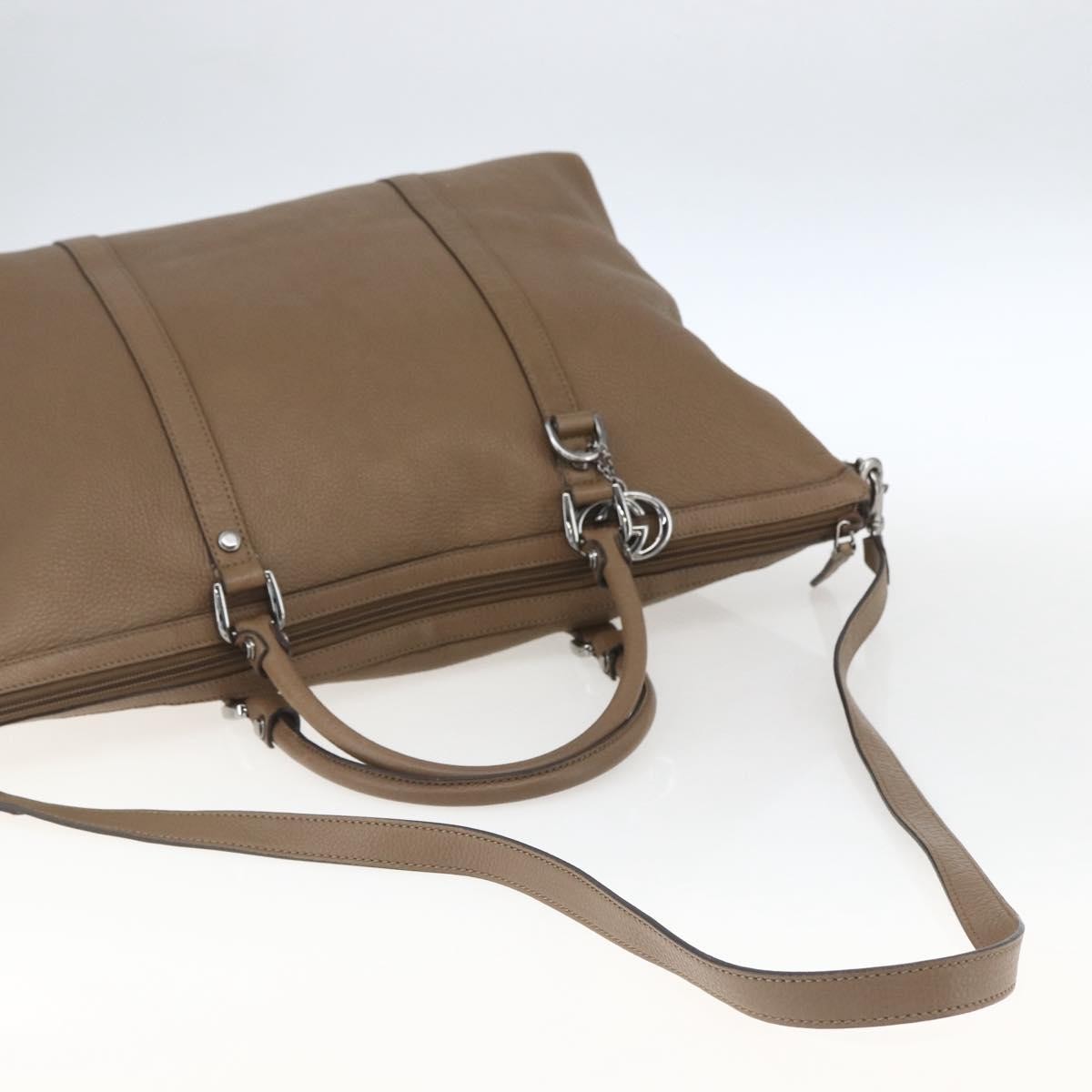 Gucci Vintage Tote Leather Brown Leather Tote Bag Bag (Pre-Owned)
