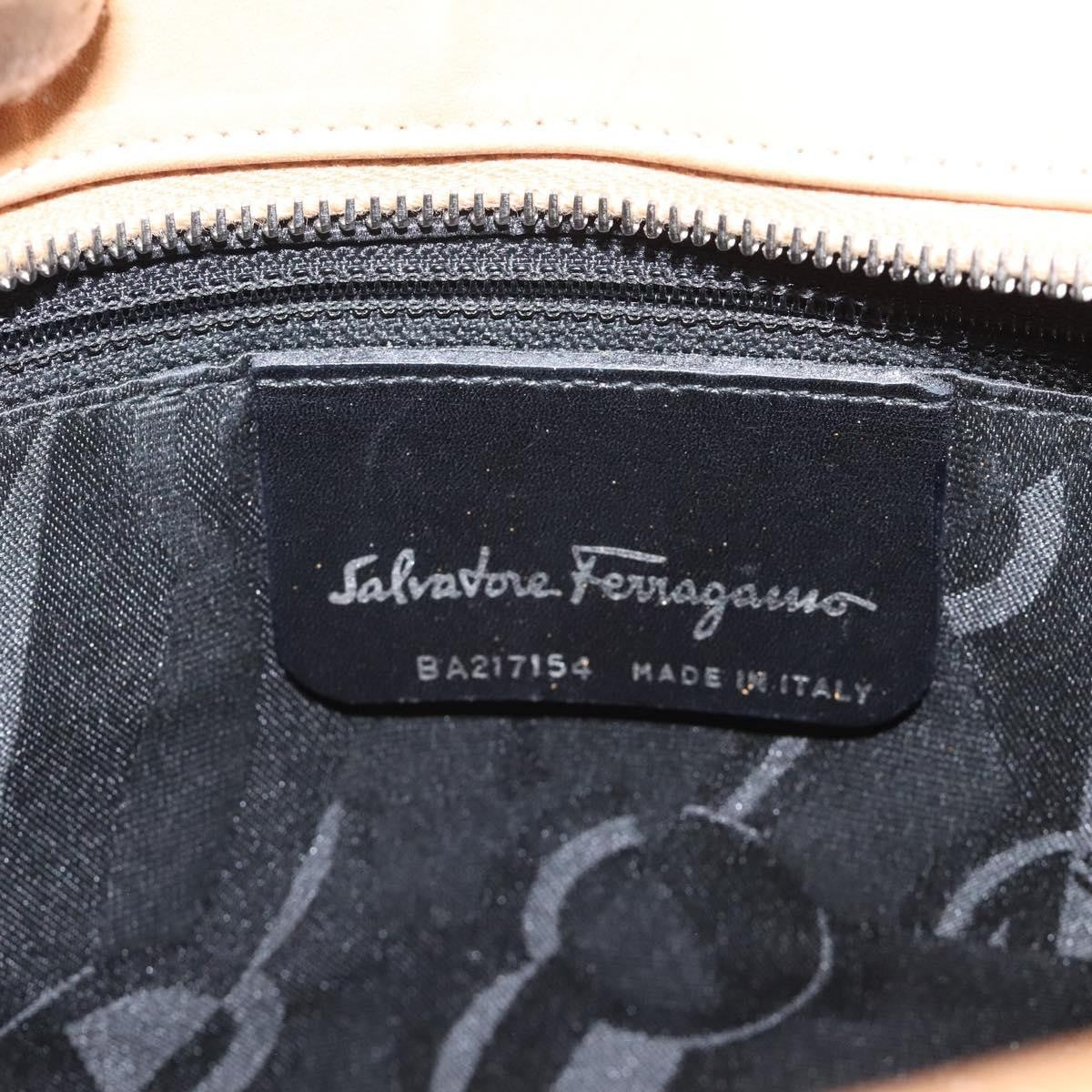 Salvatore Ferragamo Gancini Shoulder Bag Suede Brown Leather Shoulder Bag Bag (Pre-Owned)