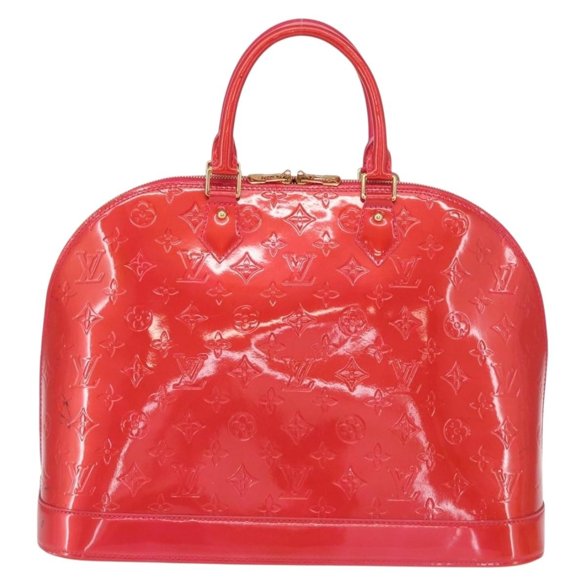 Louis Vuitton Alma Handbag Monogram Vernis Red Patent_Leather Handbag (Pre-Owned)