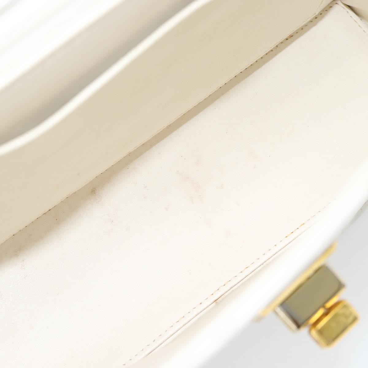 Chanel Vintage Mademoiselle Lock Trapezoid Flap Bag Quilted Lambskin White Leather Shoulder Bag Bag (Pre-Owned)