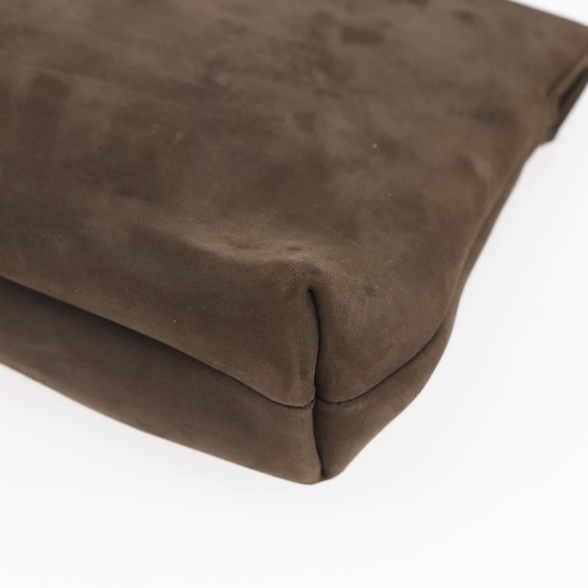 Salvatore Ferragamo Vala Shoulder Bag Suede Brown Suede Shoulder Bag Bag (Pre-Owned)